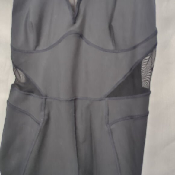 LOVESOFT Black Bodysuit with Mesh Cutouts and Criss-cross Straps - Picture 5 of 10